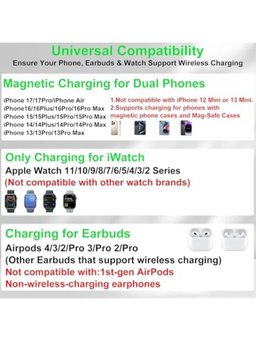 Foldable Dual Wireless Charging Station for Phones - Perfect for Couples